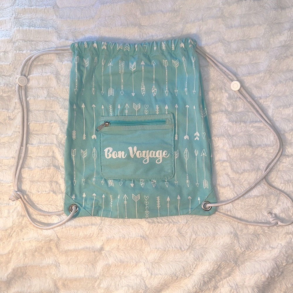 Bon Voyage Cloth Drawstring bag